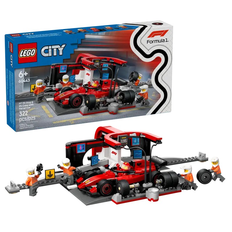 60443 F1®-pitstop og pitcrew med Ferrari-bil