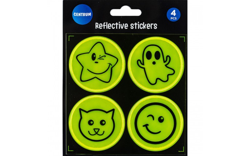 Refleks sticker sæt, 4 stk. ø50mm.