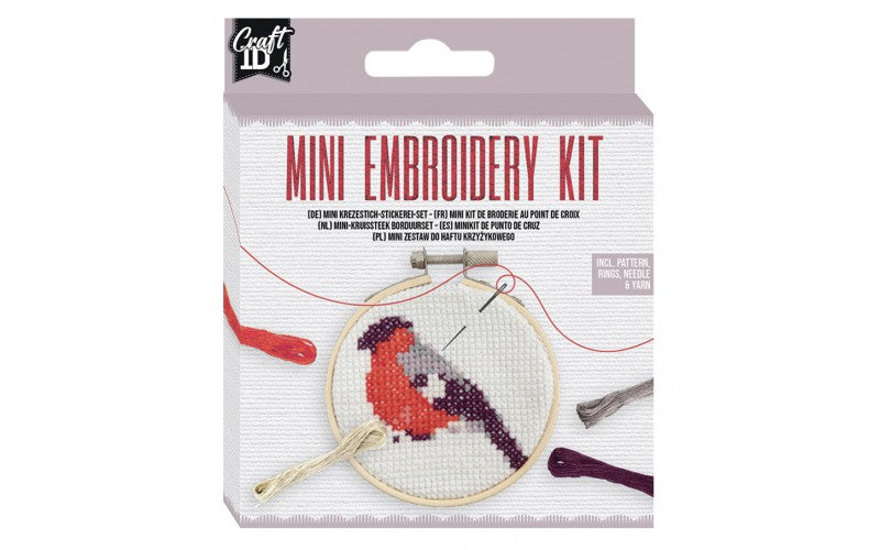 Mini broderisæt 12,5*10cm Fugl.
