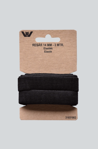 ELASTIK 14 MM 3 MTR SORT 31651002