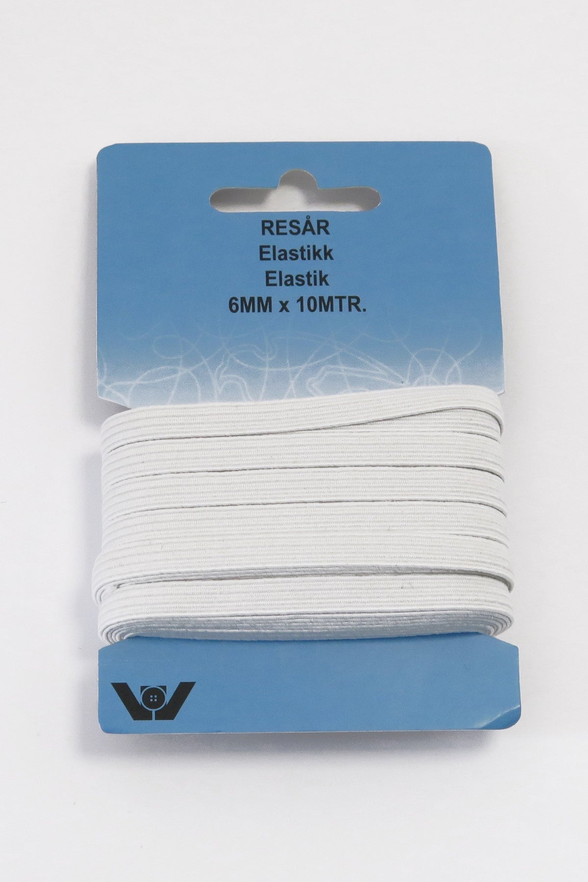 ELASTIK 6MM SB - 10 METER HVID