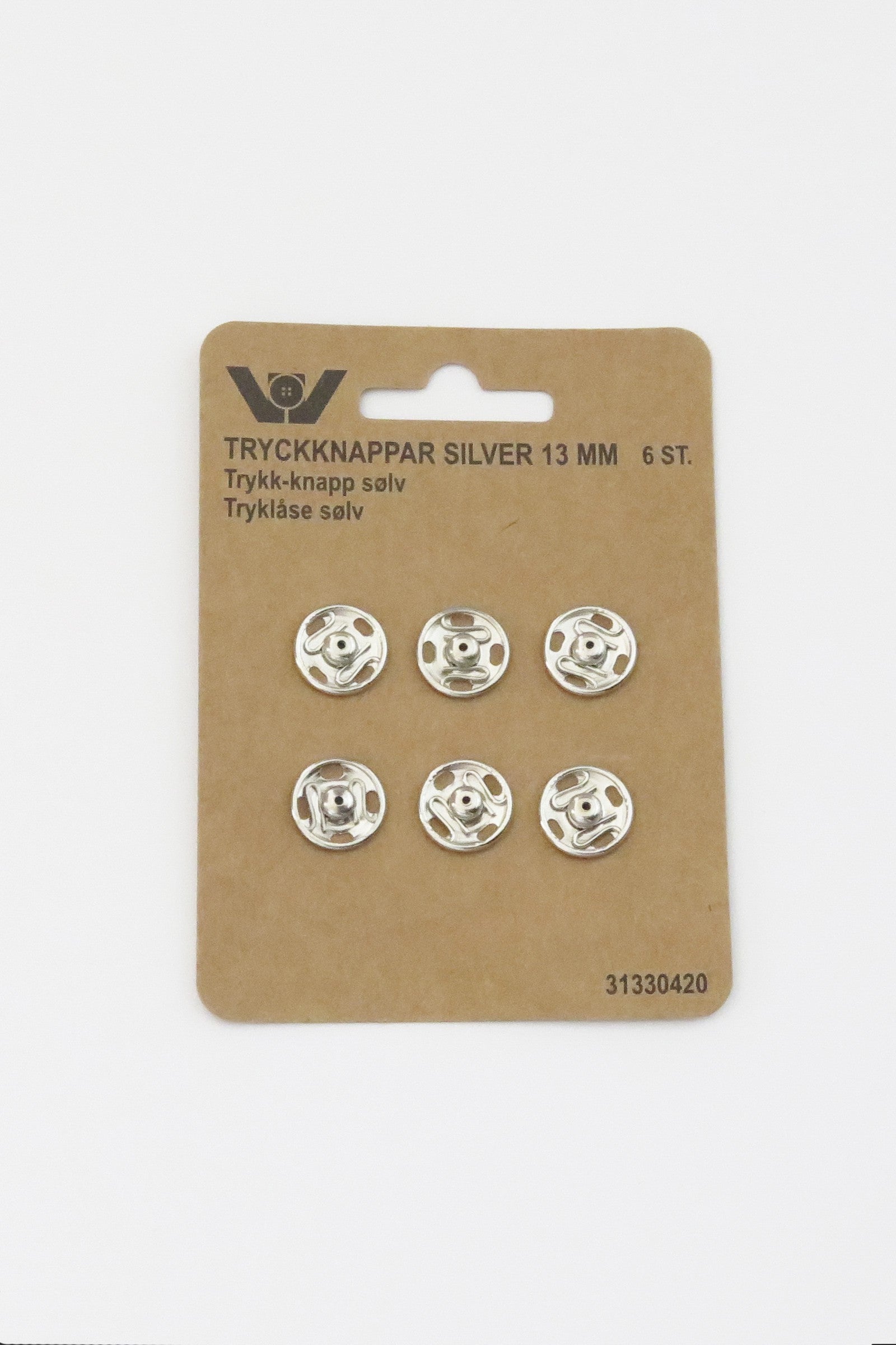 TRYKKNAPPER SØLV 13MM