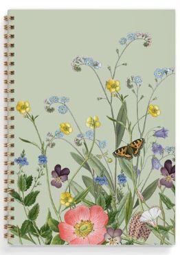 NOTESBOG M BLOMSTER, GRØN