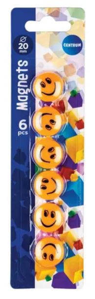 SMILEYANSIGT MAGNETER, 6stk