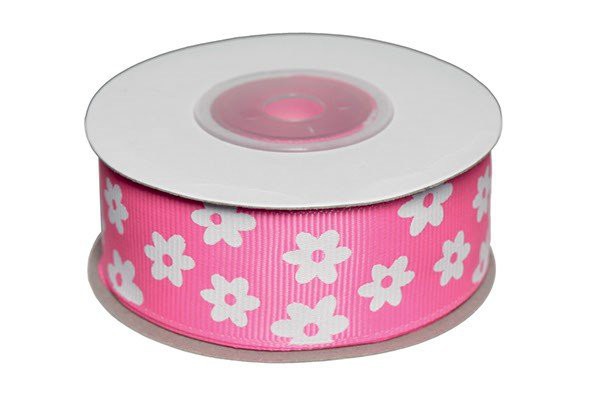 DEKOBÅND PINK M/BLOMST