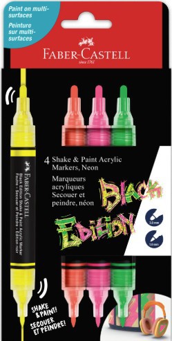 BLACK EDITION AKRYLMARKØR NEON 4 STK