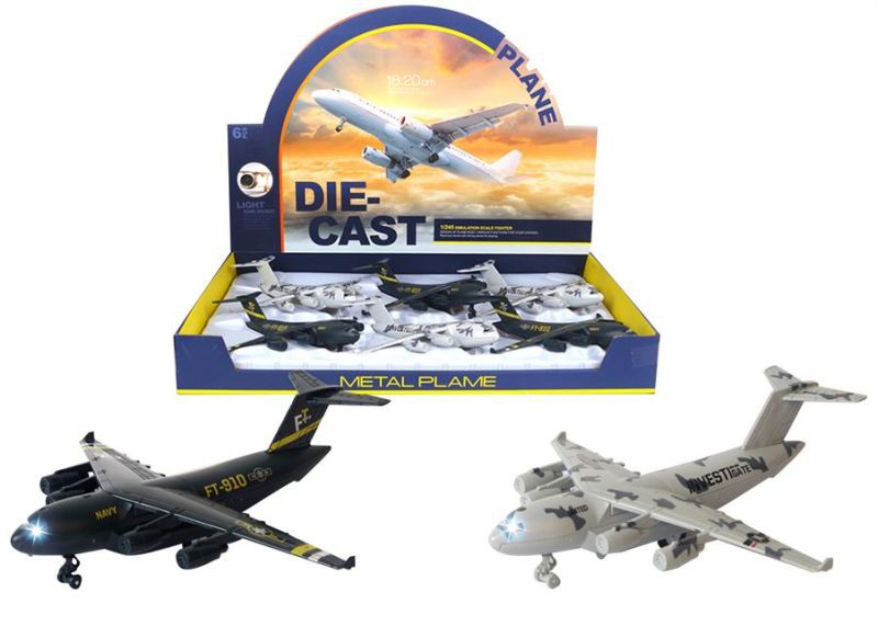 Magni | Transport fly med pull-back, lys og lyd, 2 assorterede modeller