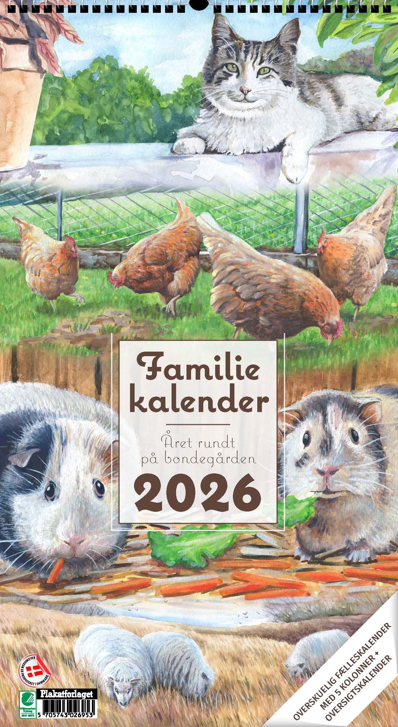 Familiekalender 2026 - Året rundt på bondegården