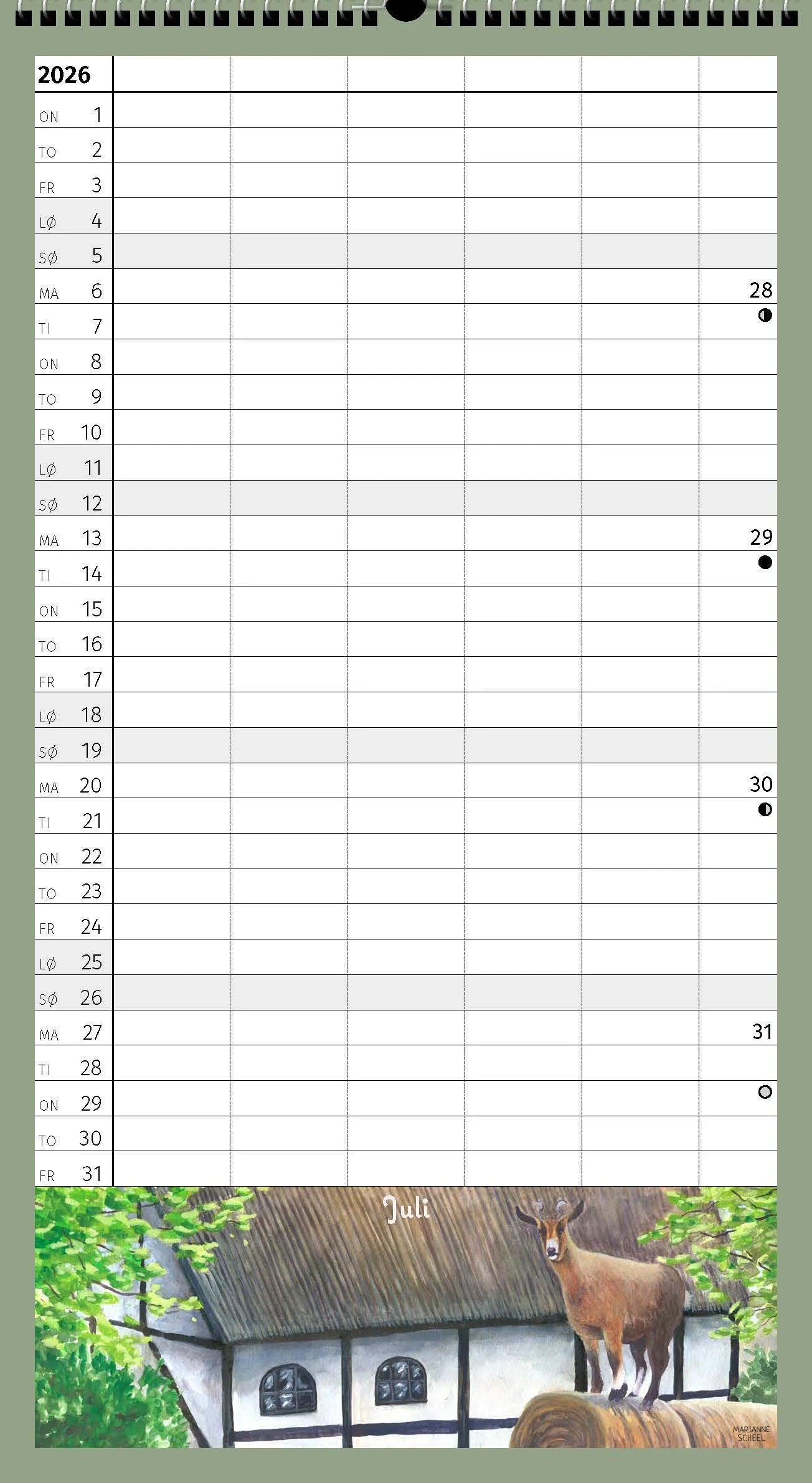 Familiekalender 2026 - Året rundt på bondegården