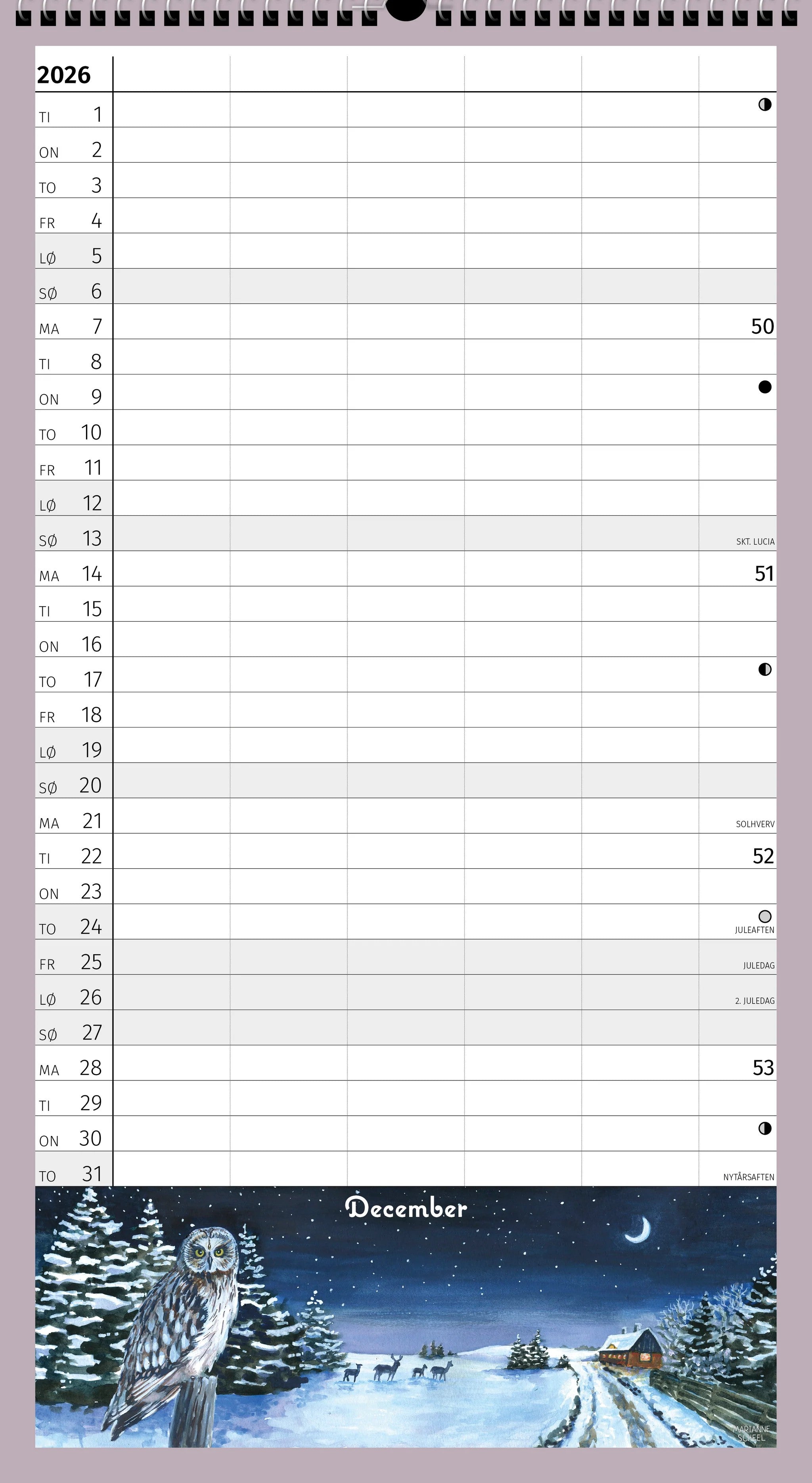 Familiekalender 2026 - Året rundt i naturen