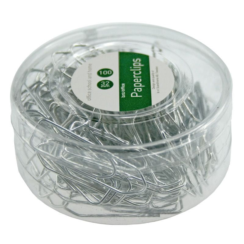 PAPIRCLIPS 32MM 100 STK SØLV