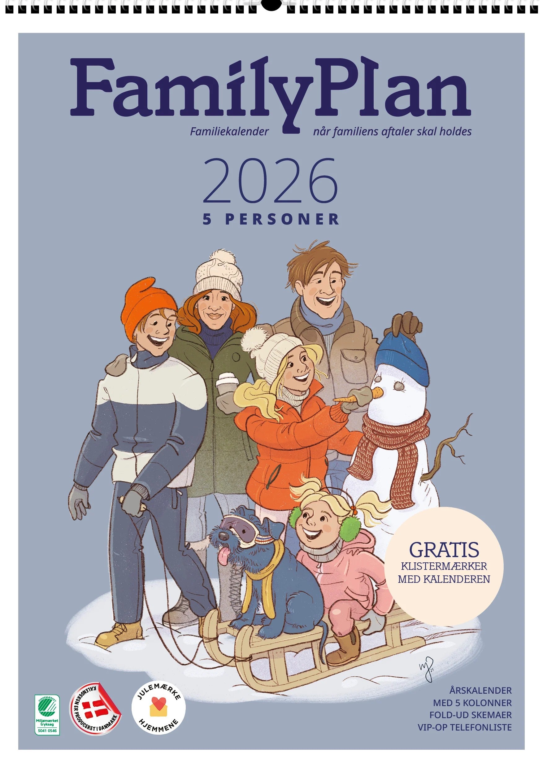 FAMILYPLAN ÅRSKALENDER 2026 5 PERSONER 2681