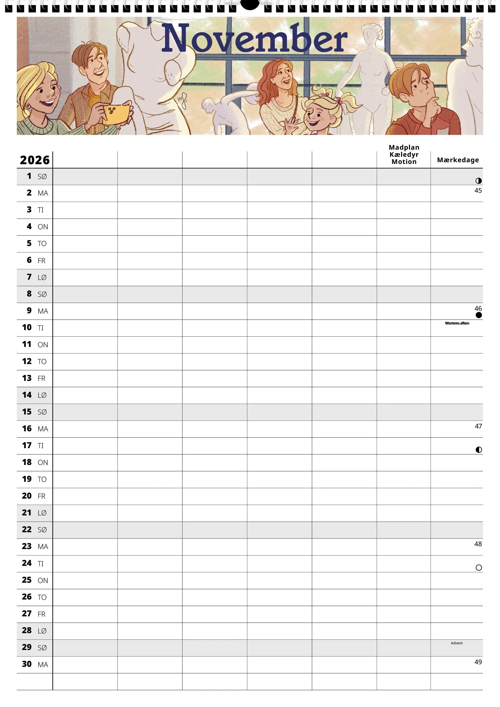 FAMILYPLAN ÅRSKALENDER 2026 5 PERSONER 2681