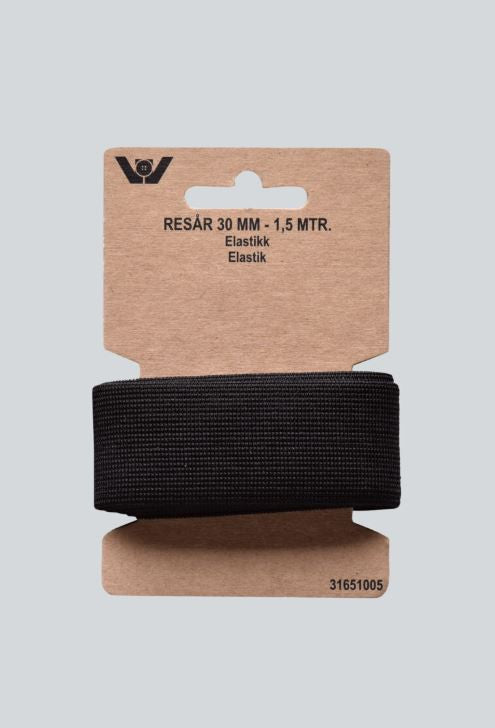 ELASTIK 30 MM 1,5 MTR SORT