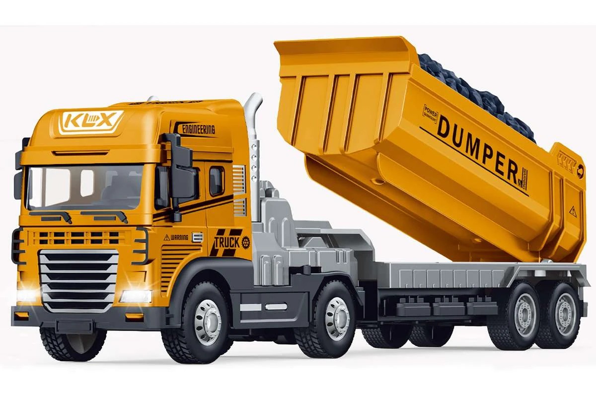 KLX LASTBIL M DUMPER M FRIKTION, LYS OG LYD 1:24