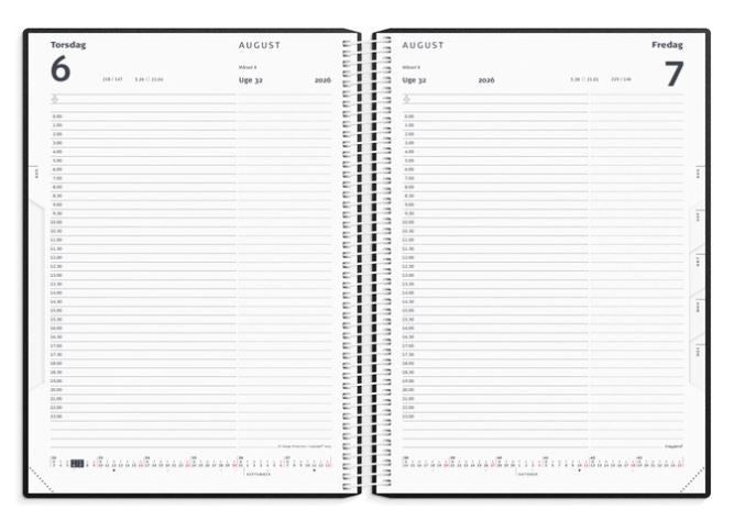 TIMEKALENDER BLÅ PP-PLAST 2026