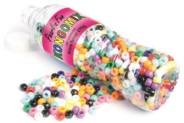 KONGOMIX STORE PERLER I FLASKE M KLARE FARVER 714165