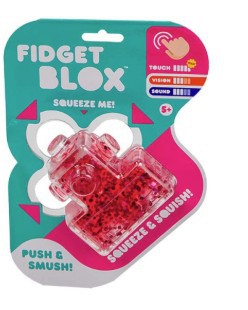 FIDGET BLOX SQUISHY GLITTER RØD
