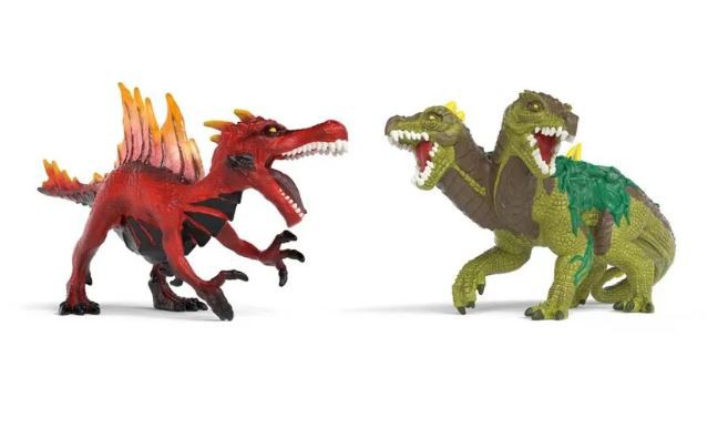 SCHLEICH FIRE SAURIAN VS JUNGLE LIZARD 70834
