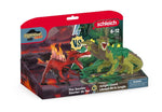 SCHLEICH FIRE SAURIAN VS JUNGLE LIZARD 70834