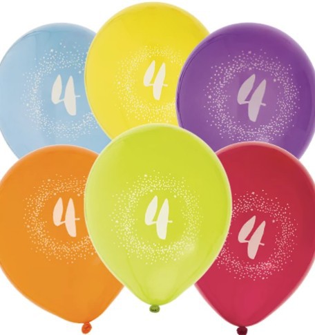 4 ÅR BALLON 6 STK
