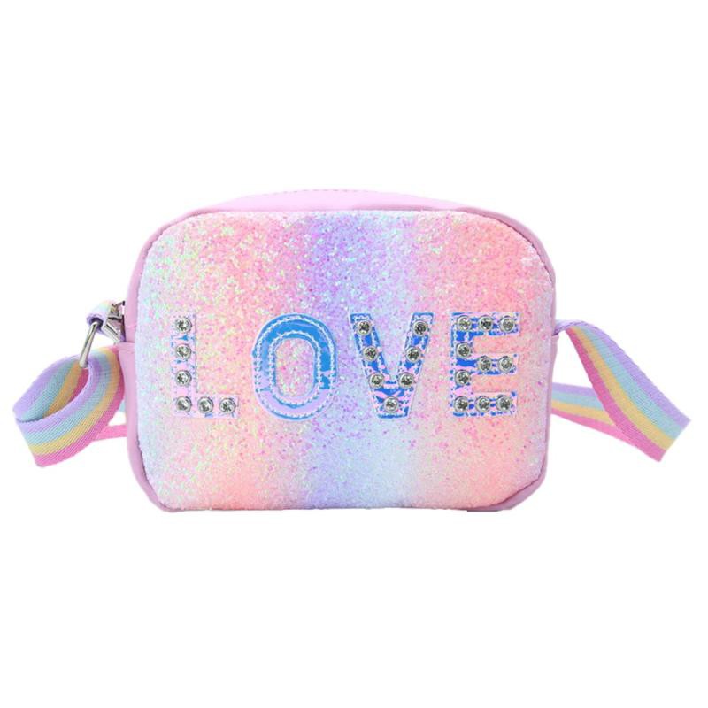 Love taske med glitter pink