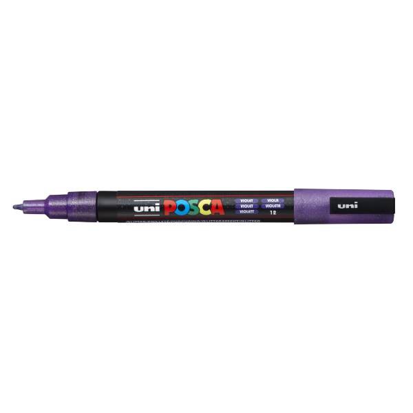 UNI POSCA MARKER 3ML LILLA GLITTER