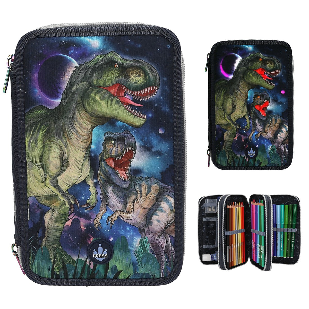 Dino World Trippel Penalhus m/ LED GALAXY 0413131
