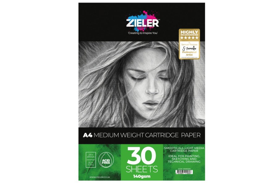 ZIELER Skitse-tegne-maleblok A4 140g
