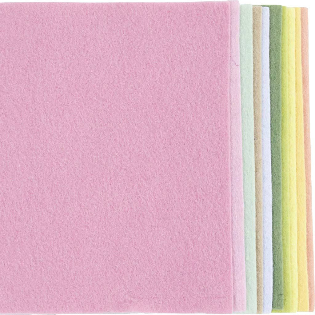HOBBYFILT A4 10 ARK 210 x 297 MM 2 MM TYK PASTEL 45525