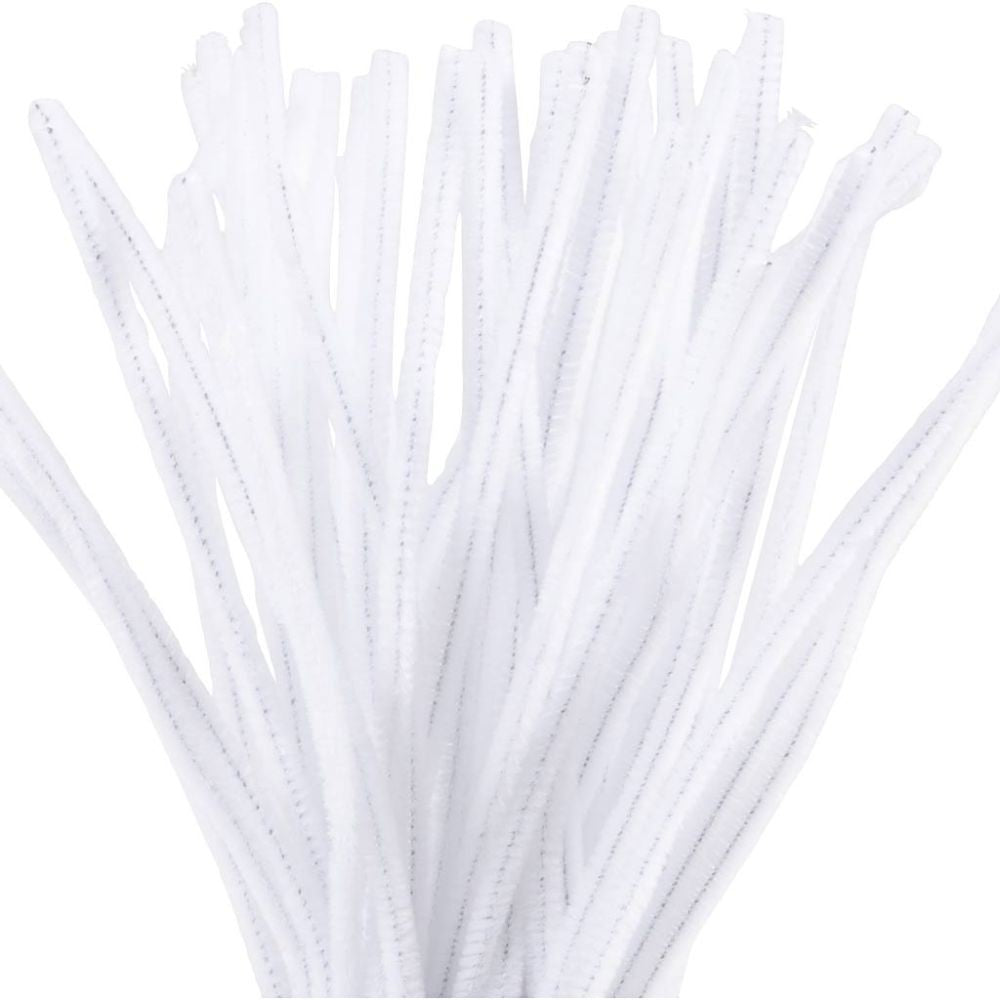 Chenille Hvid 30 cm – 50 stk. 51619