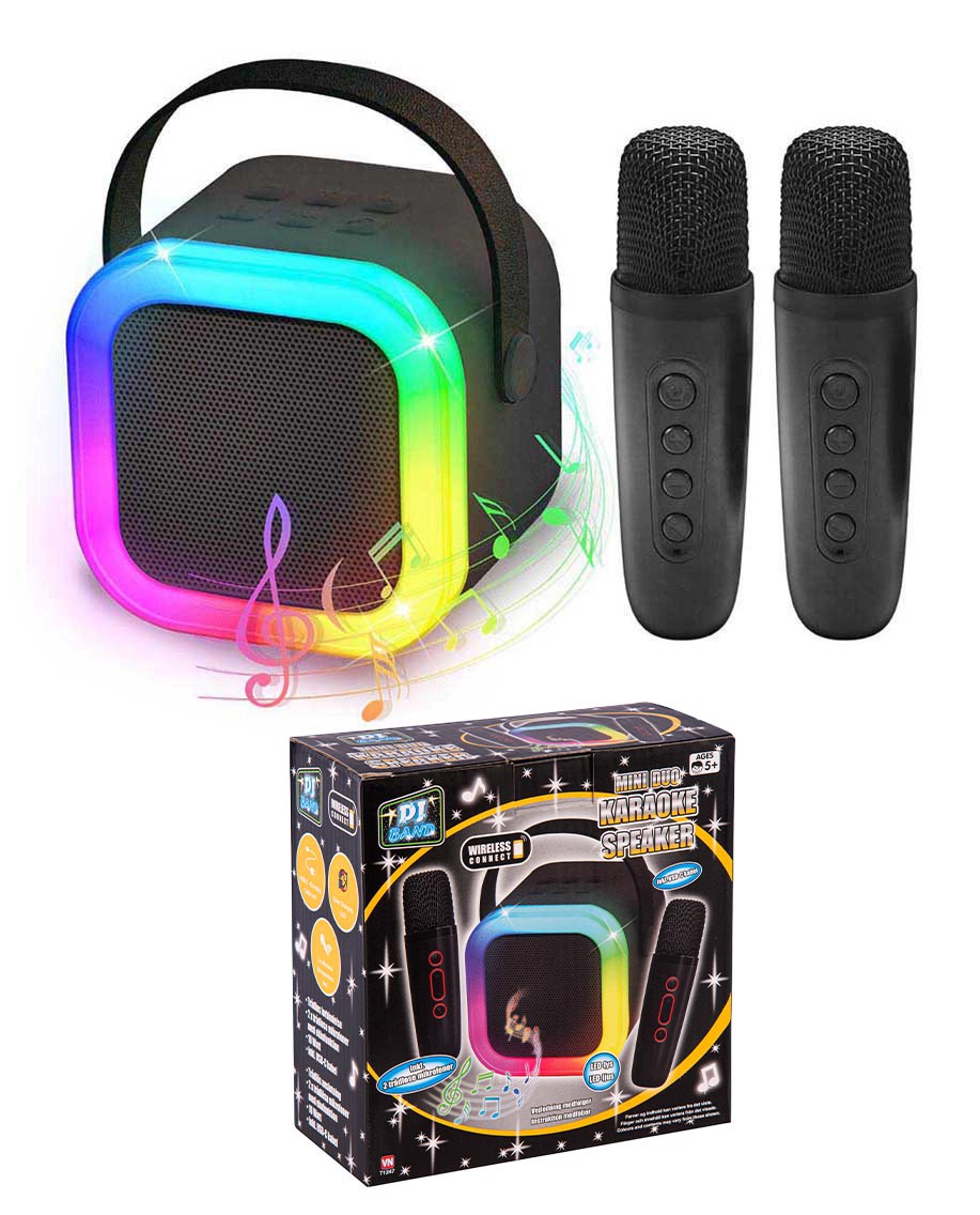 MINI KARAOKEHØJTALER, M 2 MIKROFONER 71247