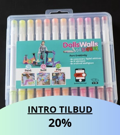 DollsWalls Designer 24 tusser i flotte farver