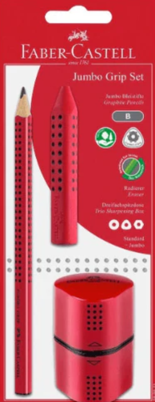 Jumbo Grip sæt 3 dele rød