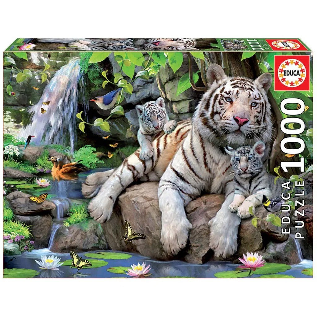 Educa Puslespil m. Hvide Tiger - 1000 Brikker