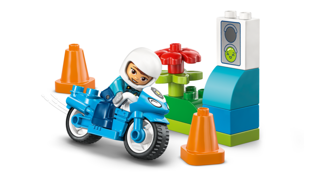 10471 Blå Politi motorcykel Duplo