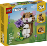 31376 Sød hamster med blomst