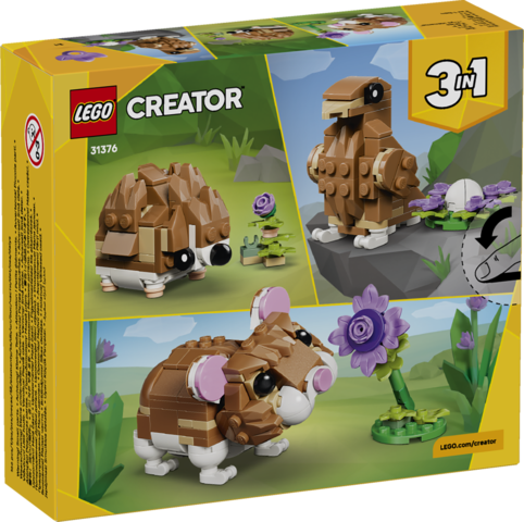 31376 Sød hamster med blomst