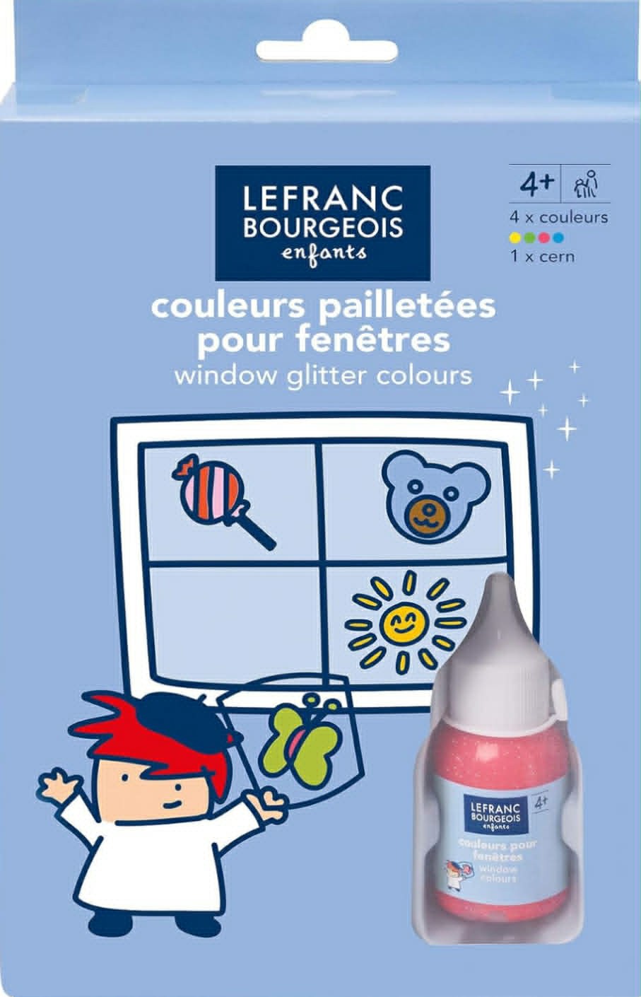 VINDUESMALING GLITTERSÆT M 5 FARVER