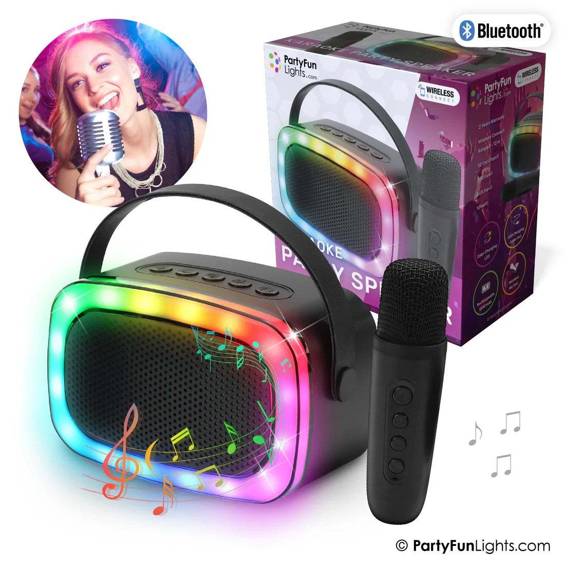 Mini Karaoke Højtaler Bluetooth M/Mic