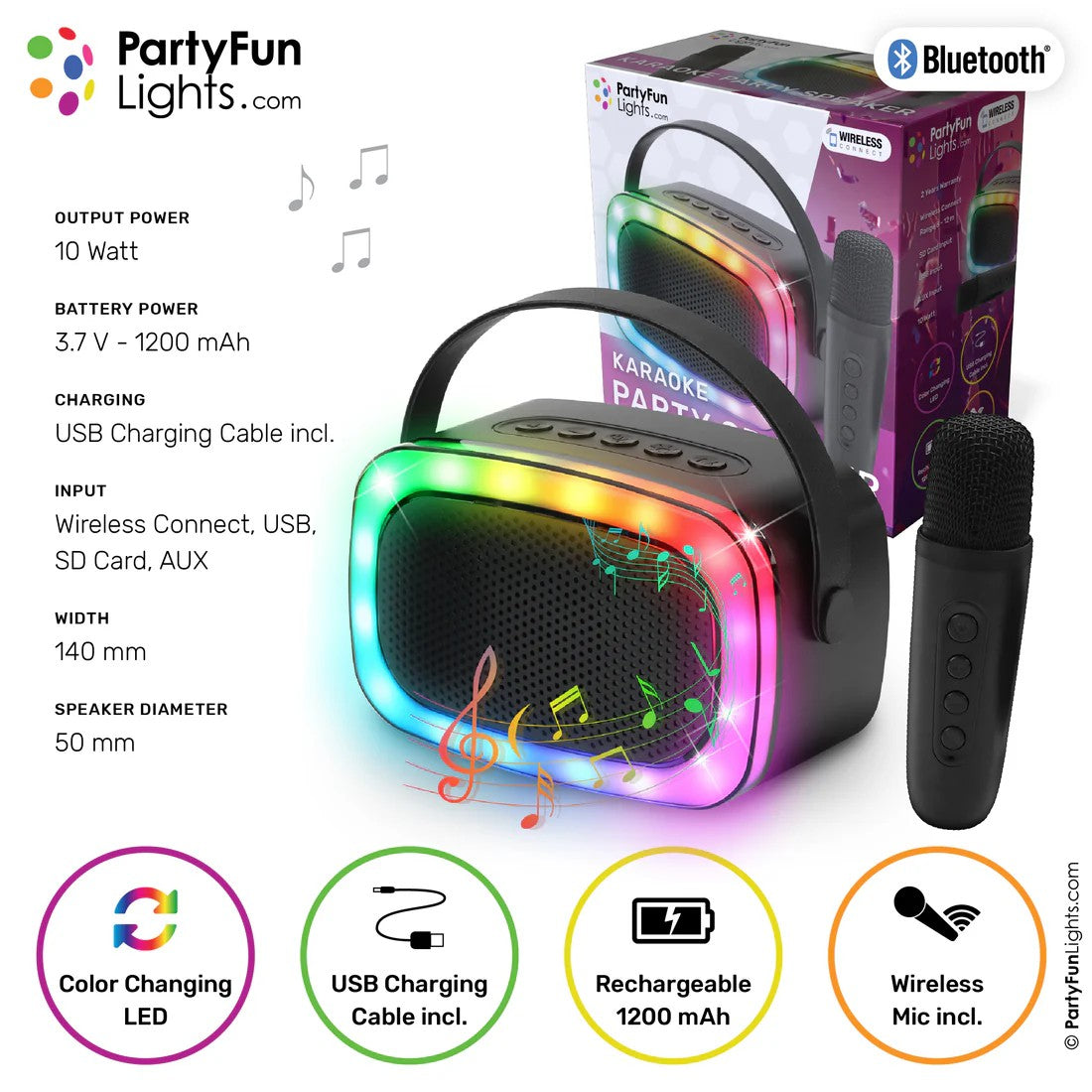 Mini Karaoke Højtaler Bluetooth M/Mic