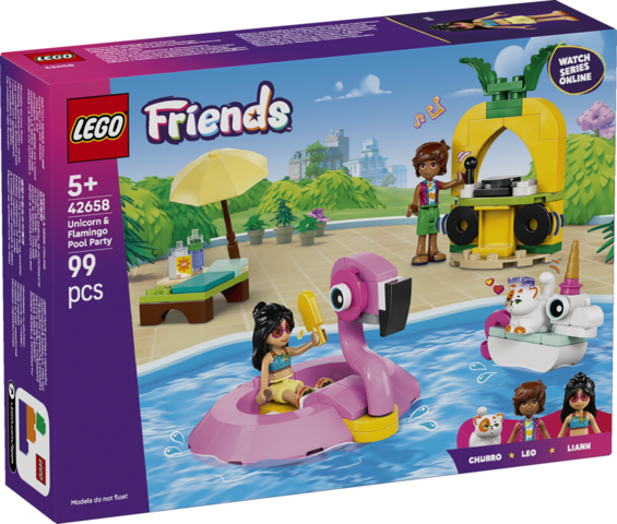 42658 Poolparty med enhjørning og flamingo