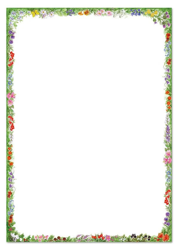 A4 blok med blomsterranke