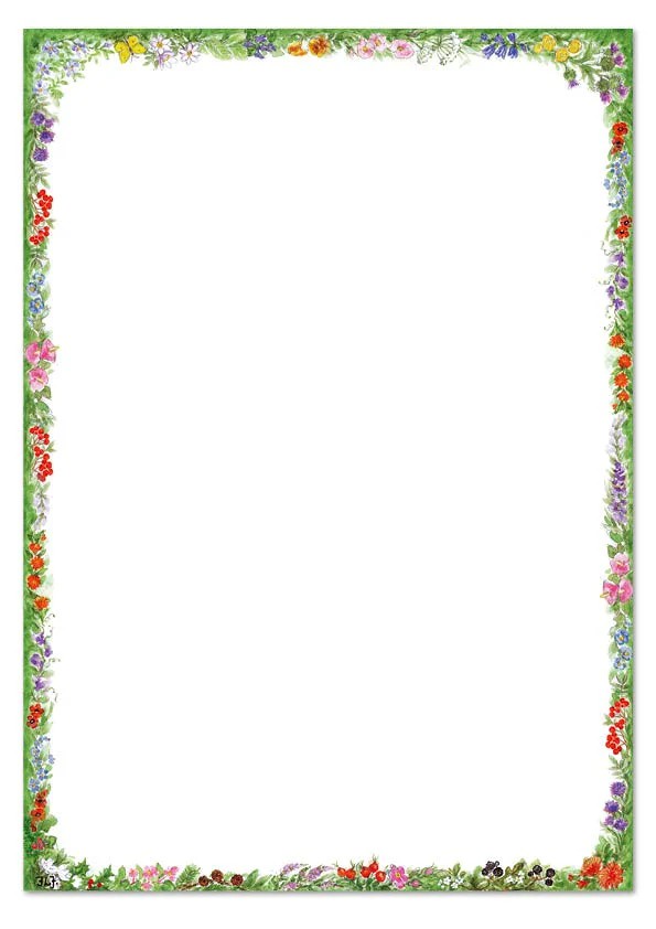 A4 blok med blomsterranke