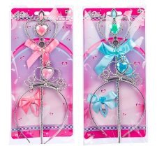 4-Girlz Festav, Diadem og Hårclips – Pink/Blåt Prinsessesæ 63143