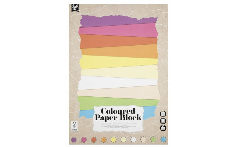 Papir Blok m. Pastelfarver - 24x34cm, 24ark
