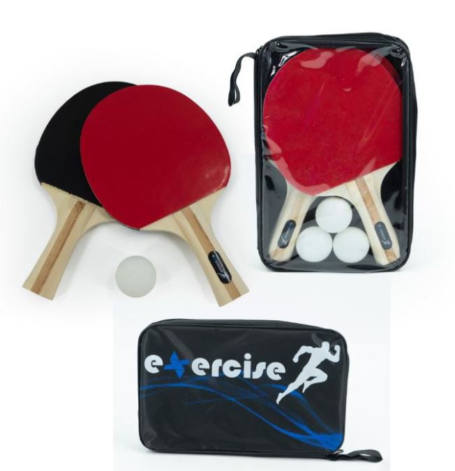 Bordtennissæt 2 bat & 3 bolde i taske