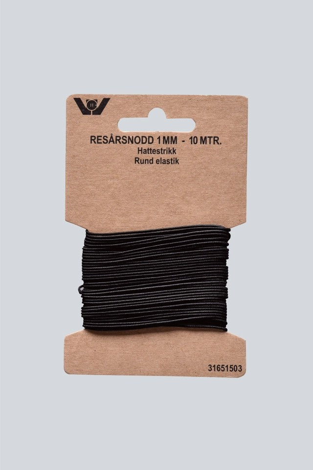 ELASTIK 1 MM 10 MTR SORT