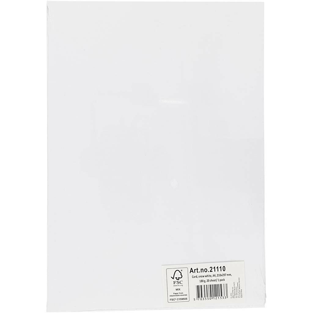 A4 180 G Hvid 20 Ark 21110