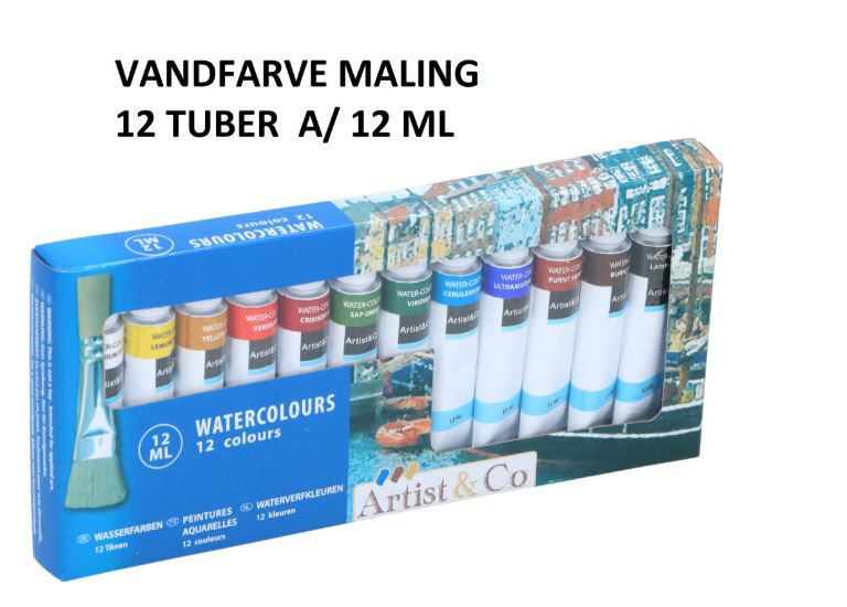 Vandfarve 12 tuber 12 ML